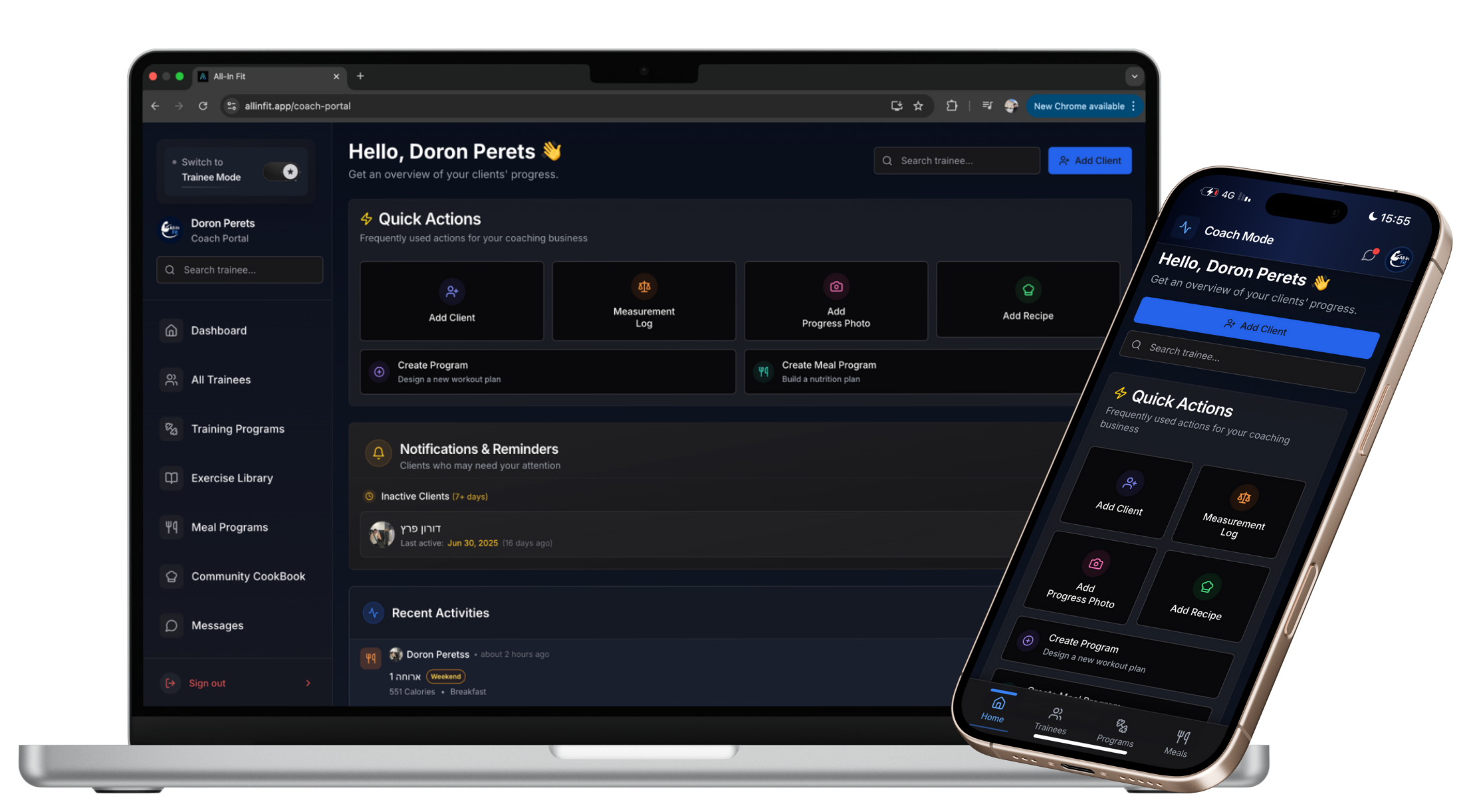 AllInFit Platform Dashboard